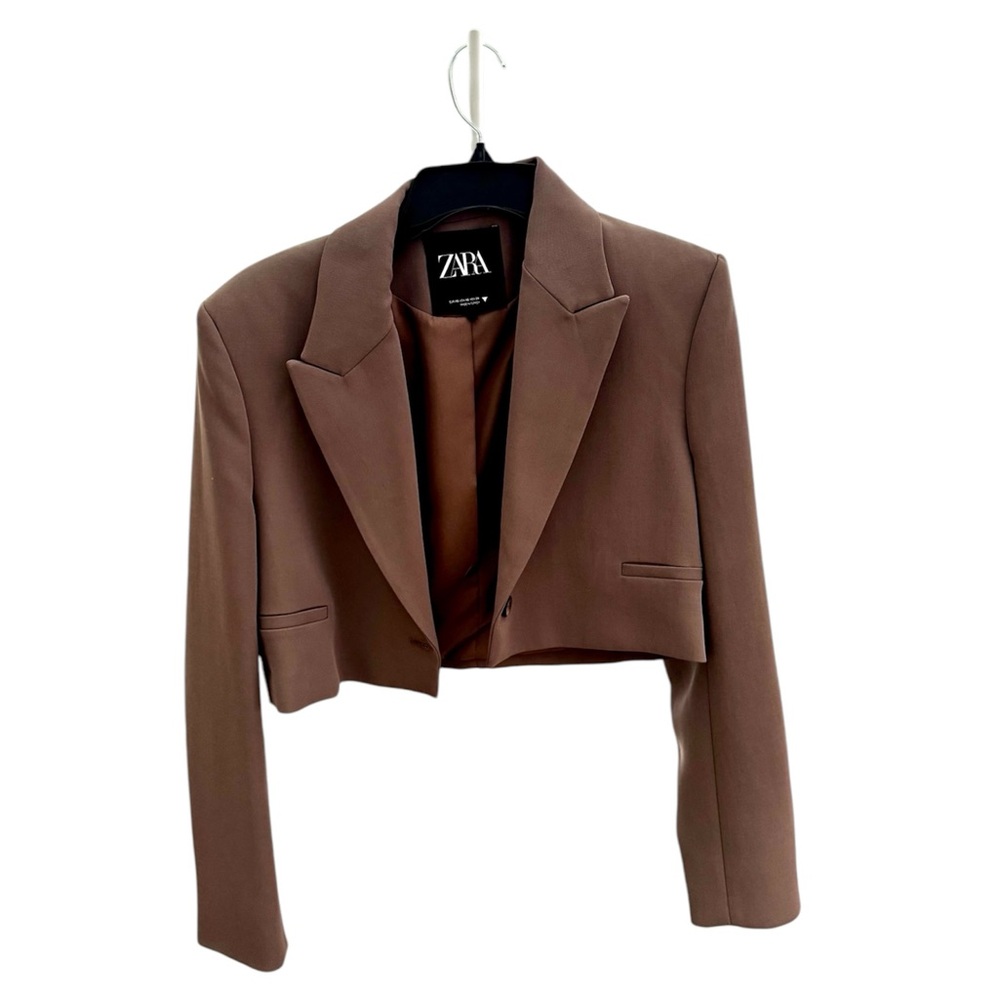 Zara cropped blazer with shoulder pads